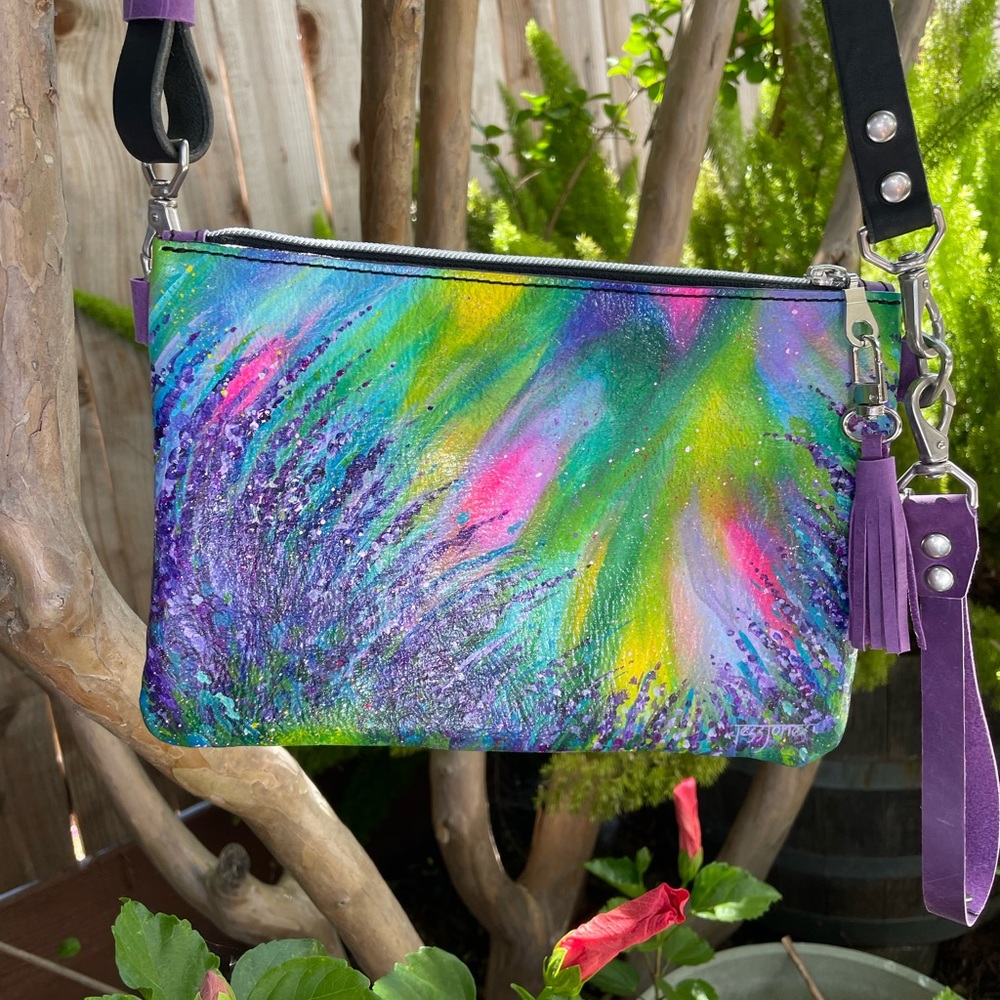 NWT Handpainted, Handmade One of a Kind Cross Body Purse